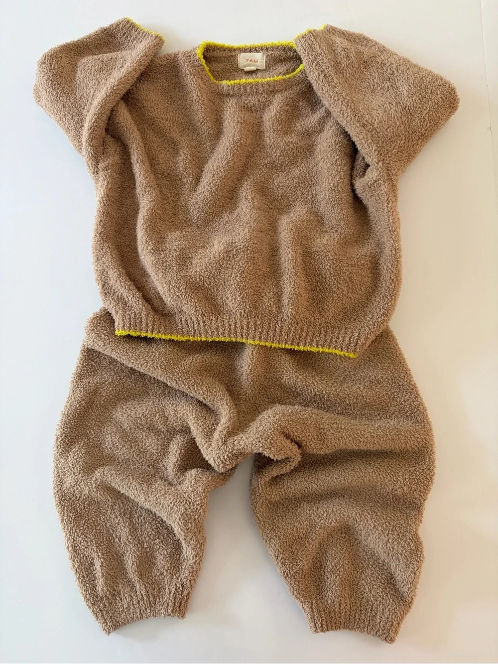 7AM Enfant Fuzzy Boxy Sweater Matching Pants Set Unisex Toddler 2-3T Fall Style